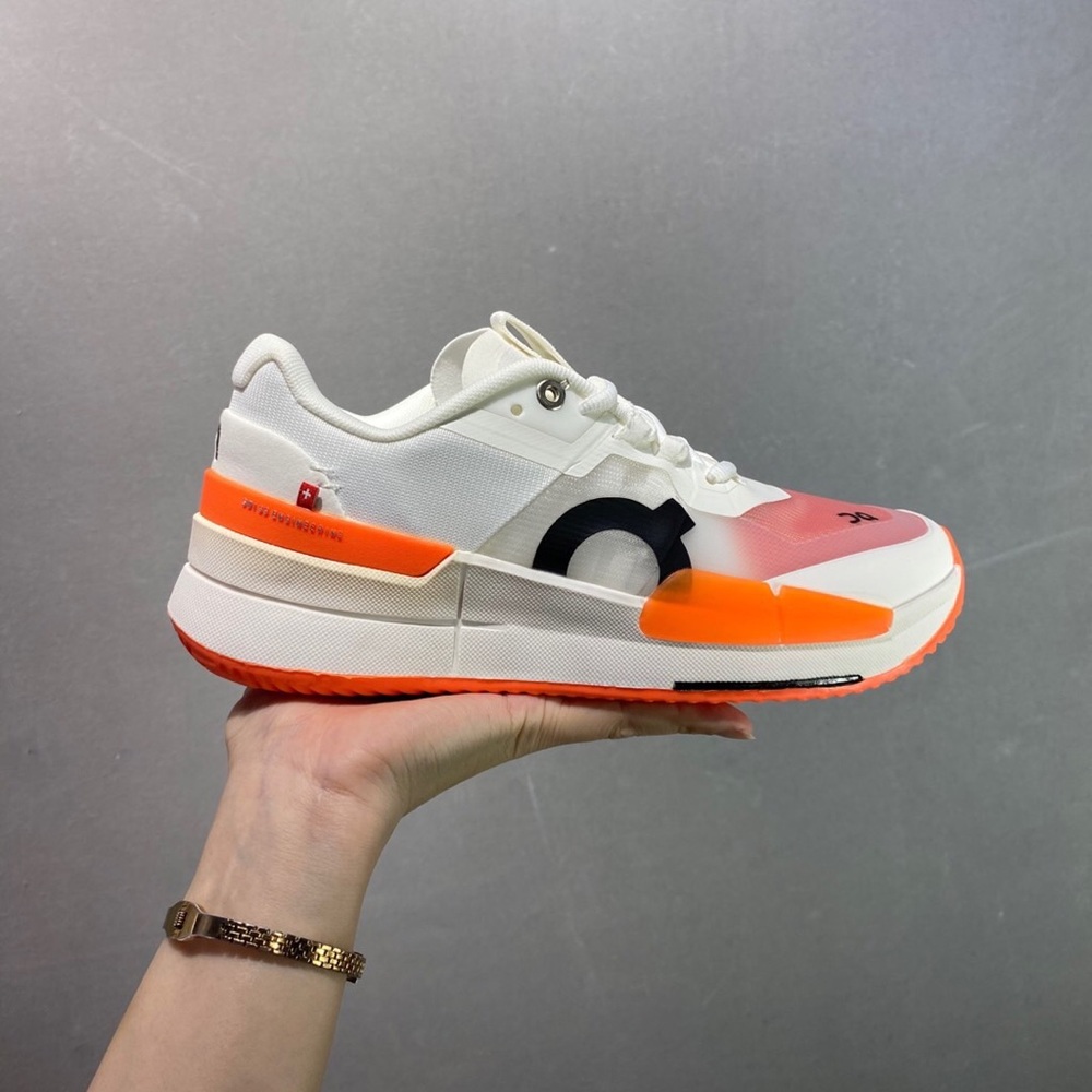 On Running Women's Sneakers in White and Orange - Picture 4 of 6